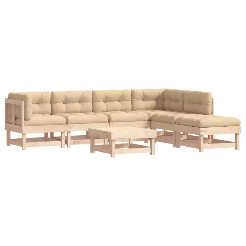 vidaXL Garden Lounge Set with Cushions and Strong Pine Wood Build
