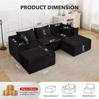 Canapé de salon modulable, canapé modulable en forme de nuage, design minimaliste moderne, avec repose-pieds, aucun assemblage requis, convient pour le salon