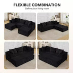 Canapé de salon modulable, canapé modulable en forme de nuage, design minimaliste moderne, avec repose-pieds, aucun assemblage requis, convient pour le salon