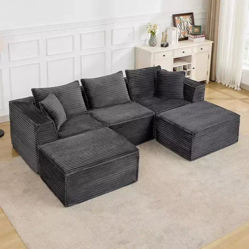 Canapé de salon modulable, canapé modulable en forme de nuage, design minimaliste moderne, avec repose-pieds, aucun assemblage requis, convient pour le salon