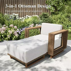 Captiva Designs Outdoor Patio Modular Furniture Sectional Wicker Sofa Set with Swivel Armchairs and Extra Thick Cushions