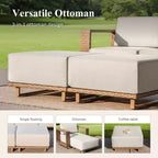 Captiva Designs Outdoor Patio Modular Furniture Sectional Wicker Sofa Set with Swivel Armchairs and Extra Thick Cushions