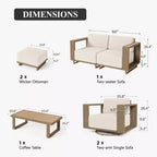 Captiva Designs Outdoor Patio Modular Furniture Sectional Wicker Sofa Set with Swivel Armchairs and Extra Thick Cushions