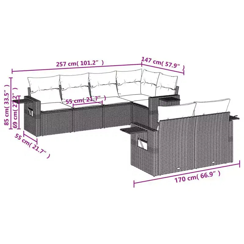 vidaXL Stylish Modular Patio Sofa Set with Cushions in Different Colors