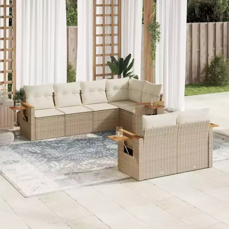 vidaXL Ensemble de canapés de jardin en résine tressée avec grands accoudoirs réglables