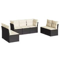 vidaXL Modular Garden Sofa Set with Cushions and Table in