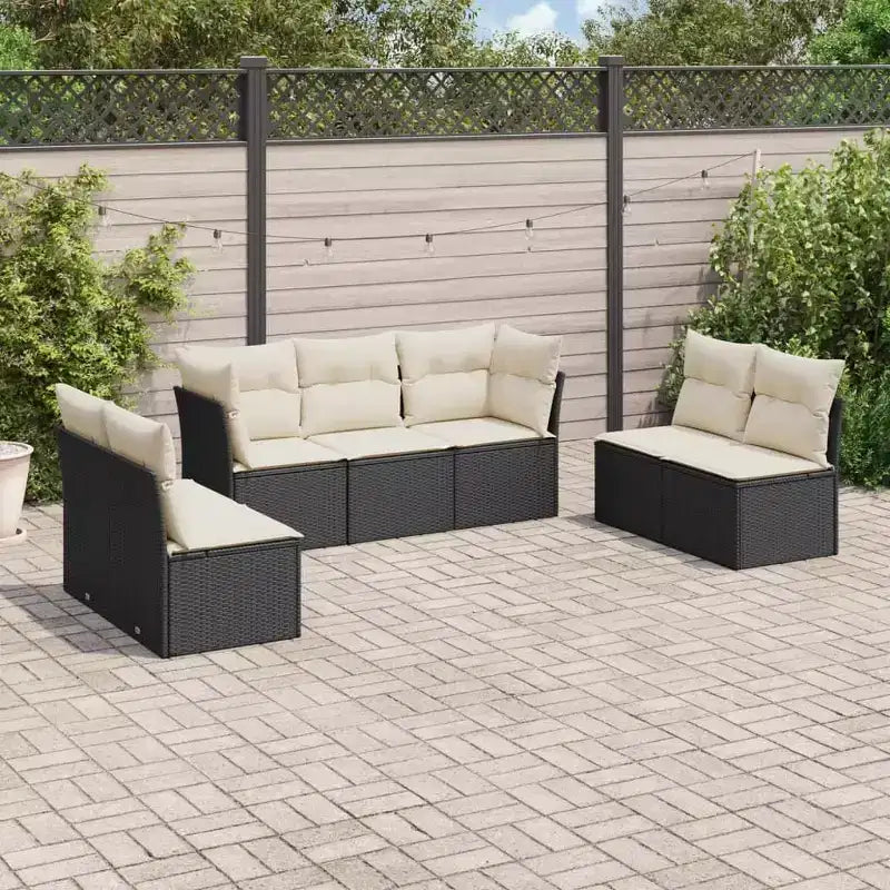 vidaXL Salon de jardin modulable avec coussins et table en
