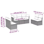 vidaXL Salon de jardin modulable avec coussins et table en