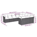 vidaXL Modular Outdoor Garden Sofa Set with Cushions - Multiple Colors