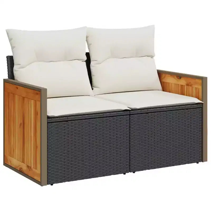 vidaXL 12 Piece Patio Sofa Set with Cushions Gray Poly Rattan