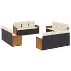 vidaXL 12 Piece Patio Sofa Set with Cushions Gray Poly Rattan