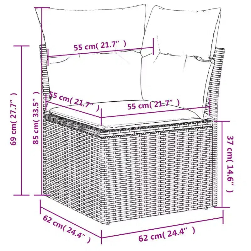 vidaXL Garden Patio Sofa Set Poly Rattan