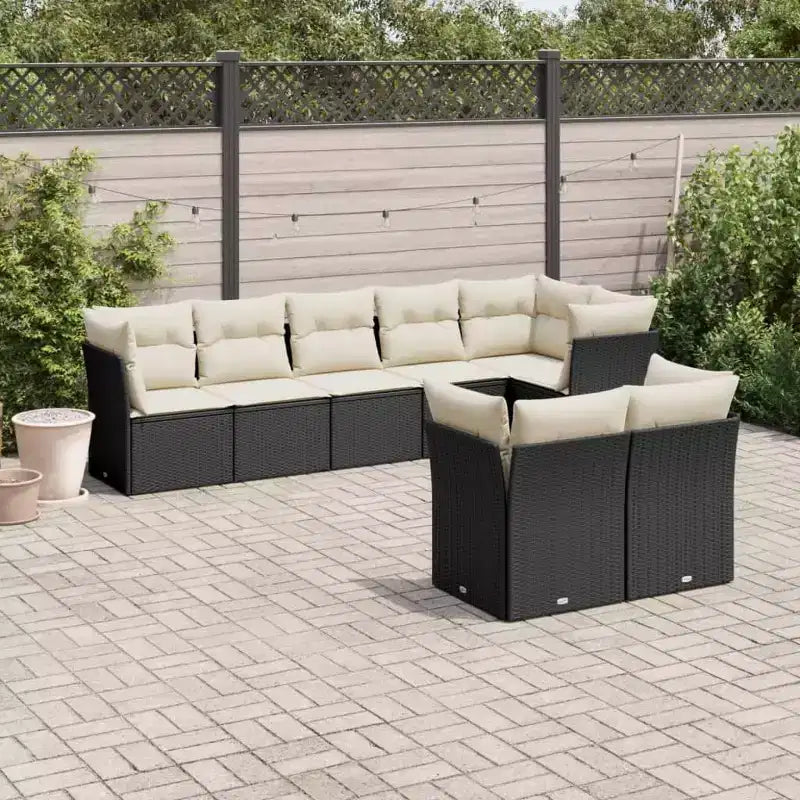 vidaXL Garden Sofa Set PE rattan Large UV-resistant materials