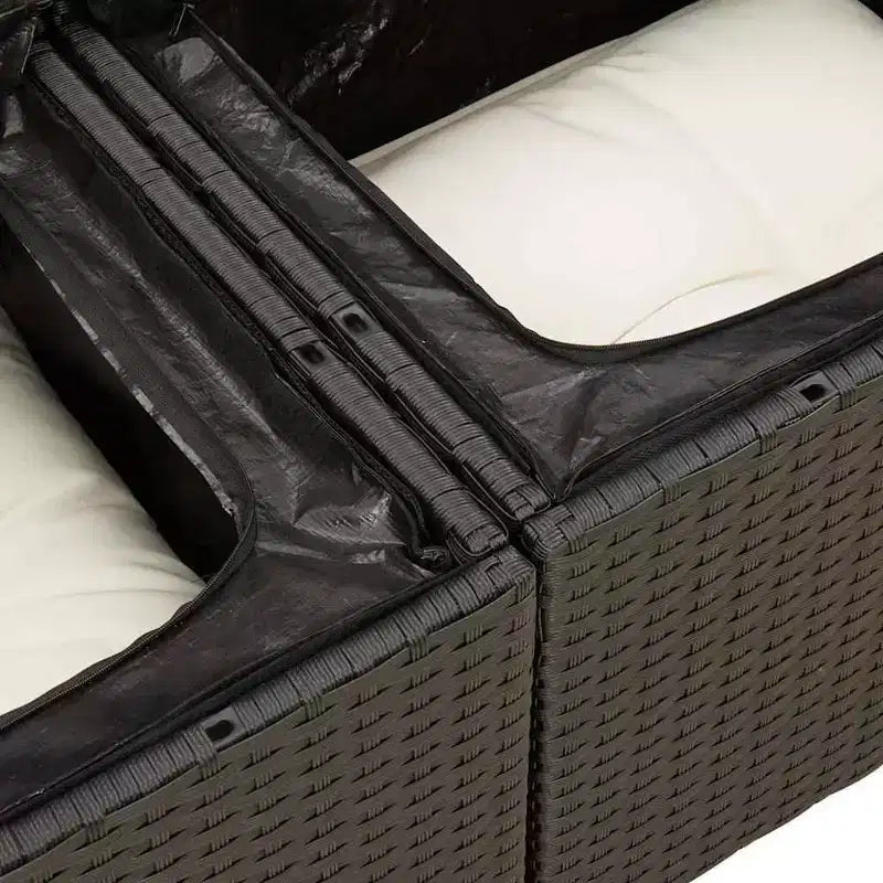 vidaXL Salon de jardin d'extérieur avec coussins et rangement