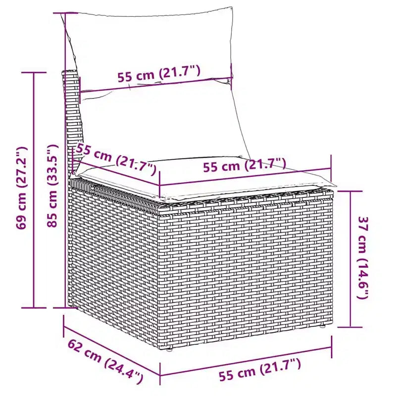 vidaXL Salon de jardin d'extérieur avec coussins et rangement