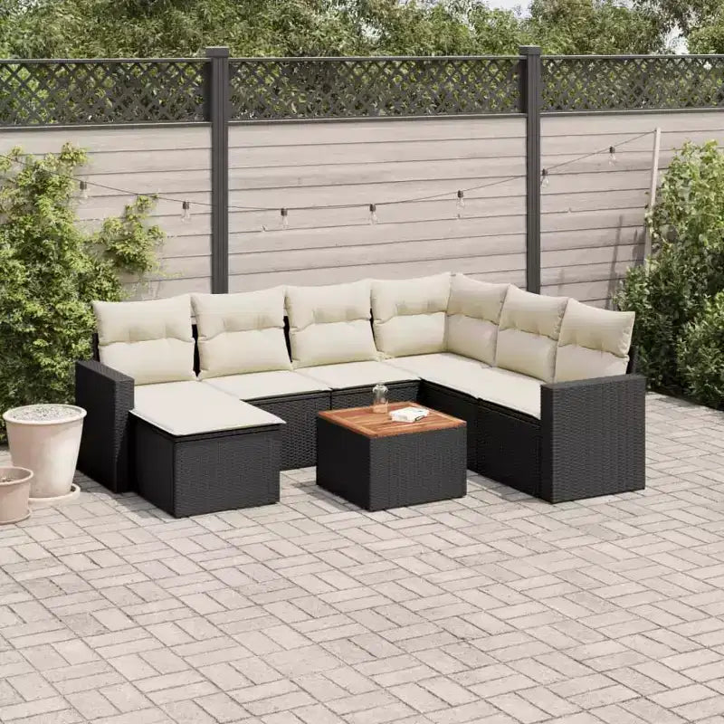 vidaXL Salon de jardin d'extérieur avec coussins et rangement