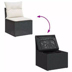 vidaXL Salon de jardin d'extérieur avec coussins et rangement