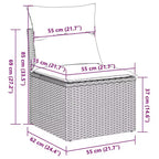 vidaXL Poly Rattan Patio Sofa Set with Cushions and Storage