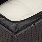 vidaXL Poly Rattan Patio Sofa Set with Cushions and Storage
