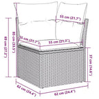 vidaXL Poly Rattan Patio Sofa Set with Cushions and Storage