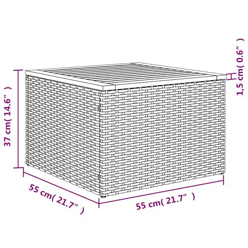 vidaXL Poly Rattan Patio Sofa Set with Cushions and Storage