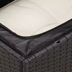 vidaXL Poly Rattan Patio Sofa Set with Cushions and Storage