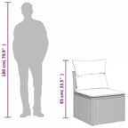 vidaXL Poly Rattan Patio Sofa Set with Cushions and Storage