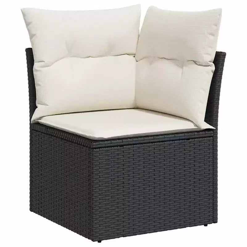 vidaXL Poly Rattan Patio Sofa Set with Cushions and Storage