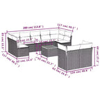 vidaXL Poly Rattan Patio Sofa Set with Cushions and Storage
