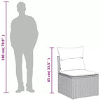 vidaXL Poly Rattan Patio Sofa Set with Cushions and Storage