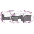 vidaXL Poly Rattan Patio Sofa Set with Cushions and Storage
