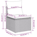 Ensemble de canapé de jardin modulable vidaXL avec rangement et coussins