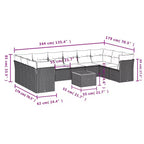 Ensemble de canapé de jardin modulable vidaXL avec rangement et coussins