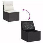 Ensemble de canapé de jardin modulable vidaXL avec rangement et coussins