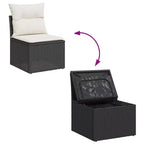 Ensemble de canapé de jardin modulable vidaXL avec rangement et coussins