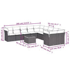 Ensemble de canapé de jardin modulable vidaXL avec rangement et coussins