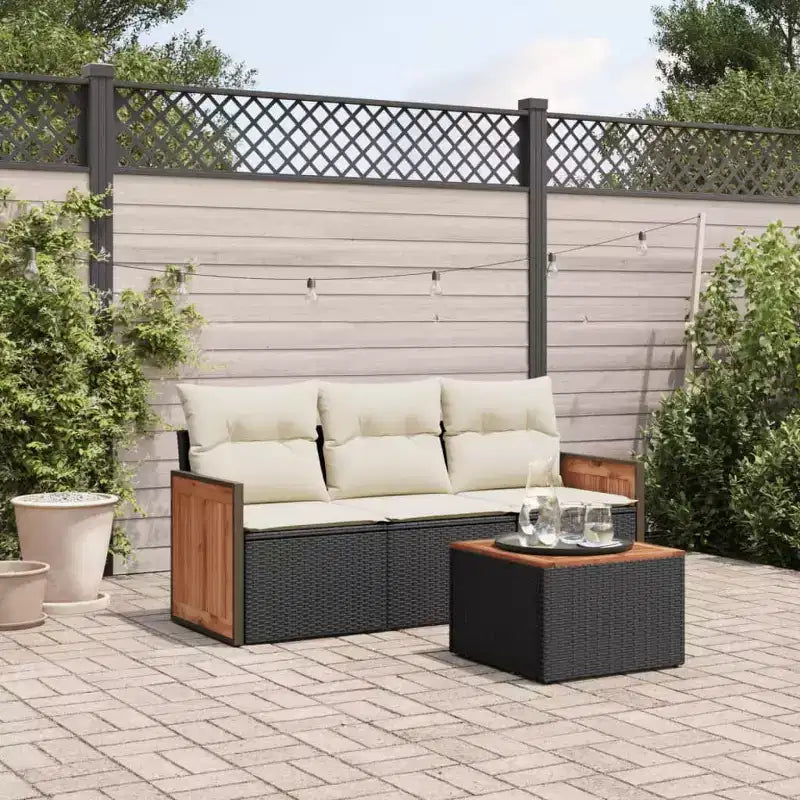 vidaXL Patio Sofa Set with Cushions in Various Colors