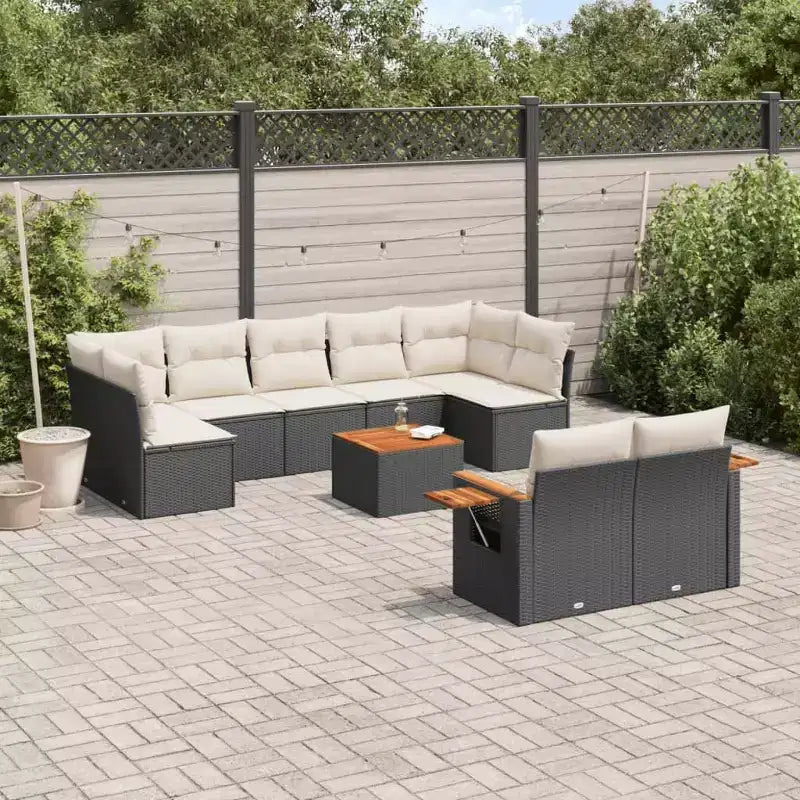 vidaXL Garden Sofa Set PE rattan Standard Adjustable Feet