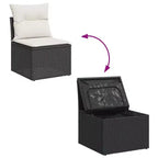 vidaXL Garden Sofa Set PE Rattan Large Adjustable Feet