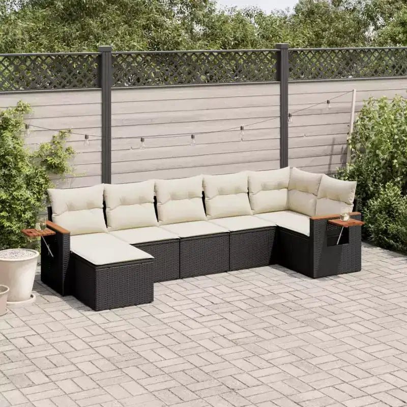 vidaXL Garden Sofa Set PE Rattan Large Adjustable Feet