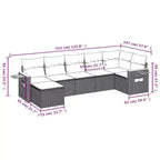 vidaXL Garden Sofa Set PE Rattan Large Adjustable Feet