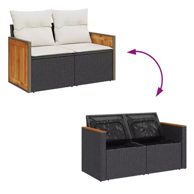 vidaXL Salon de jardin modulable en résine tressée