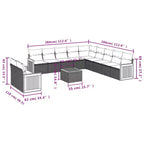 vidaXL Garden Sofa Set and PE Rattan Large Modular