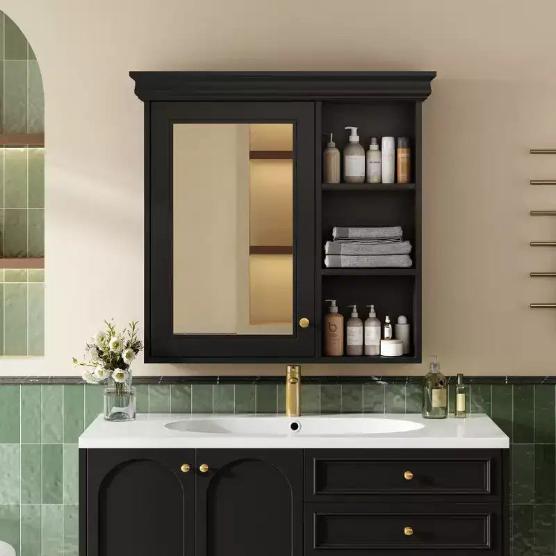 GDFStudio Bella 30 Modern Wall Mounted Bathroom Medicine Cabinet with Mirror and 3 Shelves