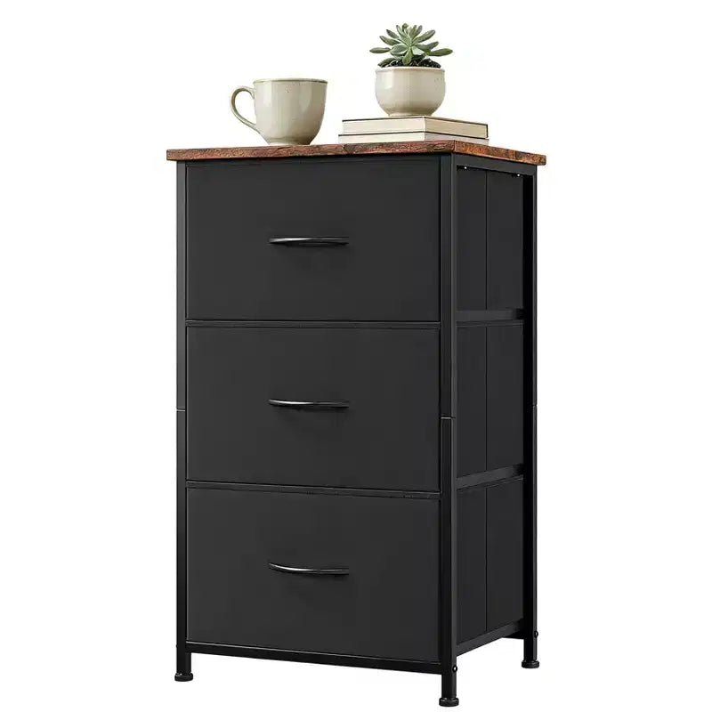 3-Drawer Dresser with Removable Fabric Bins for Bedroom, Living Room, Closet
