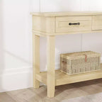 54 Farmhouse Console Table with 3 Drawers & Shelves  Entryway, Sofa, Living Room Storage Table
