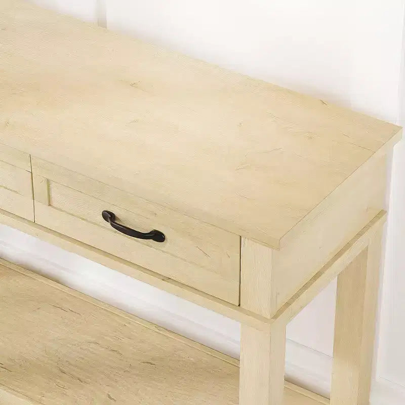 54 Farmhouse Console Table with 3 Drawers & Shelves  Entryway, Sofa, Living Room Storage Table