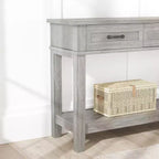 54 Farmhouse Console Table with 3 Drawers & Shelves  Entryway, Sofa, Living Room Storage Table