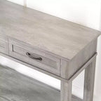 54 Farmhouse Console Table with 3 Drawers & Shelves  Entryway, Sofa, Living Room Storage Table