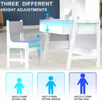 GDLF Kids Desk and Chair Set Adjustable Study Computer Desk Grow with Your Children Media Desk with Whiteboard for 5-12 Years Old